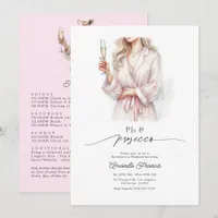 PJs & Prosecco Pajama Party Bachelorette Weekend Invitation