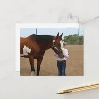 Horse Show Showmanship Bay Paint Postcard
