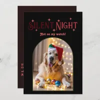 Rosewood Mahogany Funny Pet Dog Christmas Photo Holiday Card
