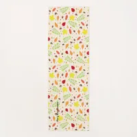 Cute fall pattern with colorful leaves and nuts yoga mat