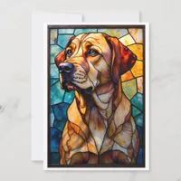 Stained Glass Style Labrador Retreiver Dog Flat Card
