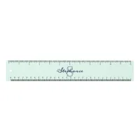 Elegant Simple Minimalist Pastel Green Monogrammed Ruler