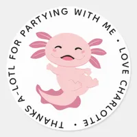 Axolotl Birthday Party Classic Round Sticker