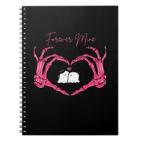 Mine Valentines Day Classic Skeleton Hands Hearts  Notebook