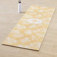 Hawaiian Palm Tree Silhouette Pattern Gold ID1093 Yoga Mat