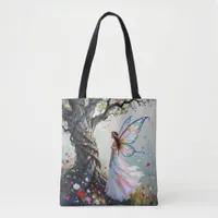 Fairytale Inspired Fairy and Whimsical Tree Tote Bag