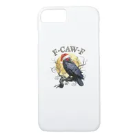 Funny Crow F-Caw-F Bird Gothic Christmas Santa Hat iPhone 8/7 Case