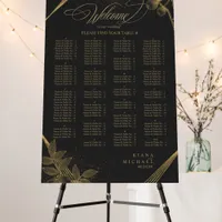 Gold Dust & Outlines Seating Chart Black/Gld ID835 Foam Board