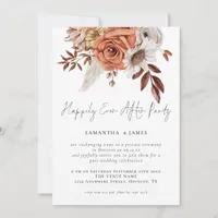 Terracotta Floral Happily Ever After Party Wedding Invitation