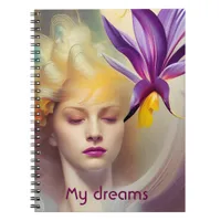 Angel with orchid notebook