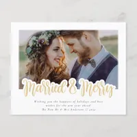 Budget Married and Merry Photo Holiday Card