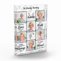 In Loving Memory Sympathy Keepsake Memorial Photo Block