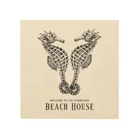 Seahorses in Love Beach House Wood Wall Art