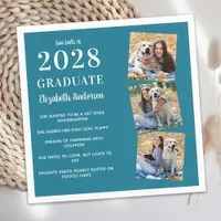 Modern Trendy Graduate Fun Facts Photo Graduation Napkins