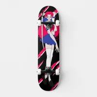 Japan Anime Pink Schoolgirl Scratched Skateboard