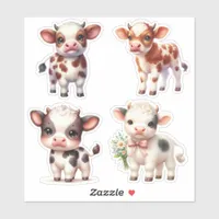 Cute Highland Calves Sticker