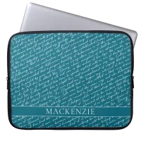 Teal Blue Jane Austen Pride Prejudice Netherfield Laptop Sleeve