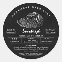 Modern Black Sourdough Homemade Cottage Law Label
