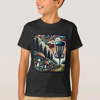 Vintage Mushrooms and Disc Golf Course Ai Art T-Shirt