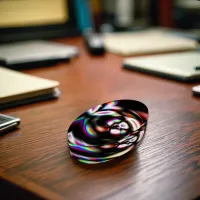 Chromatic Vortex Glass Orb Paperweight