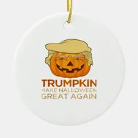 Trumpkin Halloween Funny Classic Ceramic Ornament