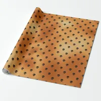 Scary Black and Copper Skull Pattern Wrapping Paper