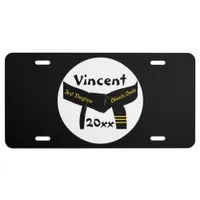 Martial Arts 3rd Degree Black Belt License Plate