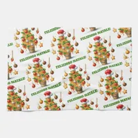 Funny Spaghetti Christmas Tree Delizioso Natale! Kitchen Towel