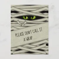 Mummy Eyes Halloween Call it a Wrap Green ID685 Postcard