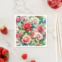 Whimsical Rose Pattern Napkins