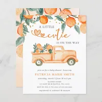 Budget Little Cutie Orange Baby Shower Invitation