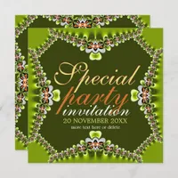 Cute Lacy Fresh Green Girls Party Invitations