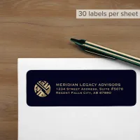 Custom Blue Gold Logo Return Address Label