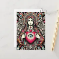  Protection From Evil Sacred Heart Of Mary Postcard