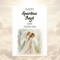 Happy Guardian Angel Day | (Caucasian) Card