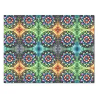 Celestial Neon Mandala Retro-Modern Tissue Paper