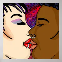 Romantic Kiss | Interracial Romance Poster