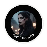 Goth Emo Moody Dark Gothic Black Custom Photo Text Edible Frosting Rounds