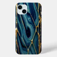 Blue, green, gold iPhone 15 plus case