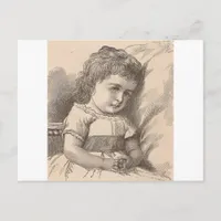 Sad Little Girl Postcard
