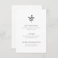 Simple Minimal Elegant Modern Botanical Wedding Enclosure Card