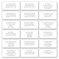 18 Individual Name Address Wedding Guest Italic Sticker