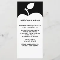 Black and White Apple Wedding Menu