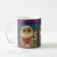 Fantasy Reader Owl Book Folk Art Coffee Mug