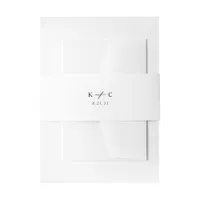 Modern Elegant Simple Wedding Invitation Belly Band