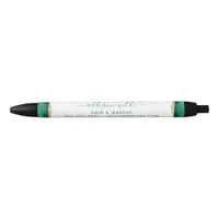 Emerald Green And Gold Watercolor Business Pen