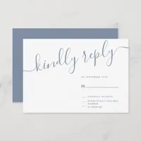 Casual Script Kindly Reply Wedding RSVP Card