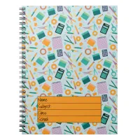 School Items Pattern Notebook