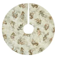 Vintage Angels Glittering Gold ID136 Brushed Polyester Tree Skirt
