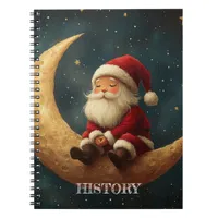 Magical Night with Crescent Moon and Santa Claus Notebook